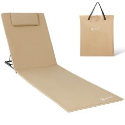 Homecall Matelas de plage rembourré à séchage rapide, format XXL (Sable)