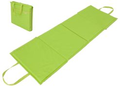 HOBBYGARDEN Matelas de plage pliable 2 en 1 - Chaise longue de plage - Coussin de plage - Portable - Sac de plage - Vert citron